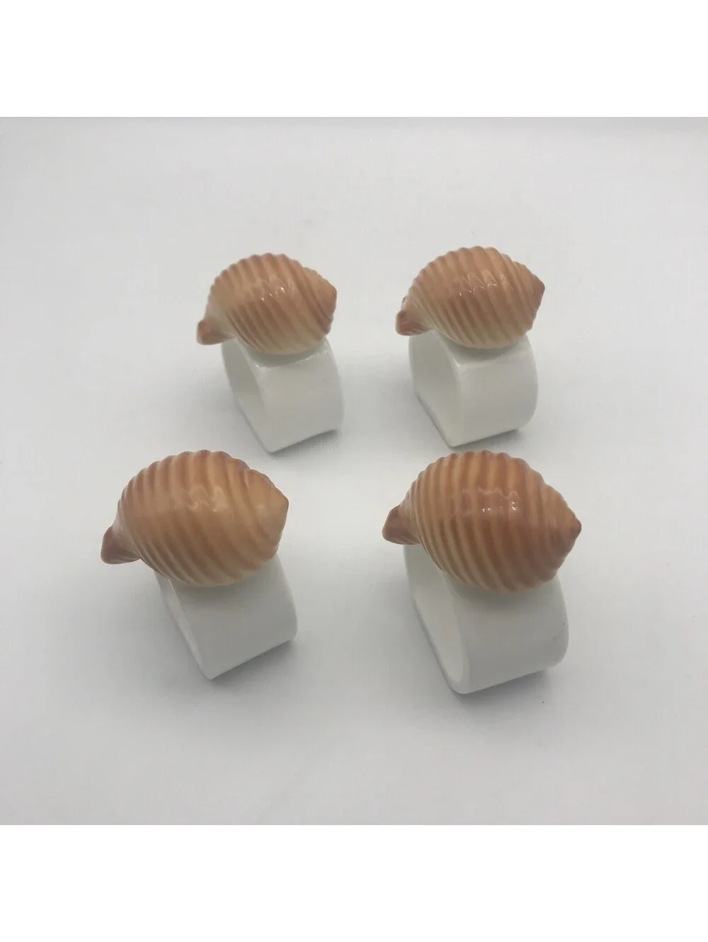 Vintage Seashell Napkin Rings Set Of 4 Made In Taiwan Beach House Decor Nautical